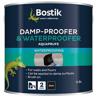 BOSTIK DAMP-PROOFER & WATERPROOFER PAINT BLACK 2.5L