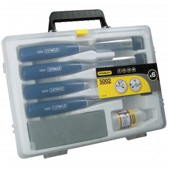 STANLEY 5002 BEVEL EDGE CHISEL SET 4PC & OILSTONE 0-16-130