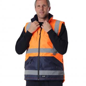 VELTUFF HI-VIS BODYWARMER ORANGE/NAVY HV5310 XXX LARGE